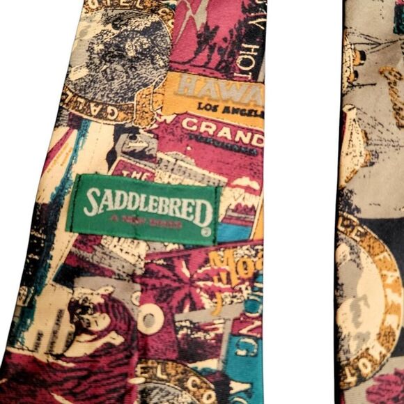 Tie Silk Nautical Sailing Ship Boat Cruise Postcards Travel Military Necktie - Picture 4 of 7